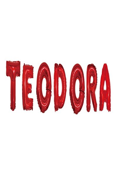 OEM Комплект балони с буква име Теодора, червени, 40 см