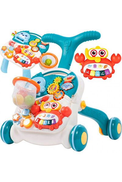 MalPlay Antepremergator si Masuta de activitati, 2 in 1, cu Pian detasabil, C...