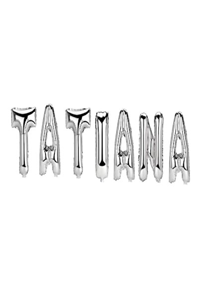OEM Σετ μπαλόνια με γράμματα Tatiana, ασημί, 40 cm