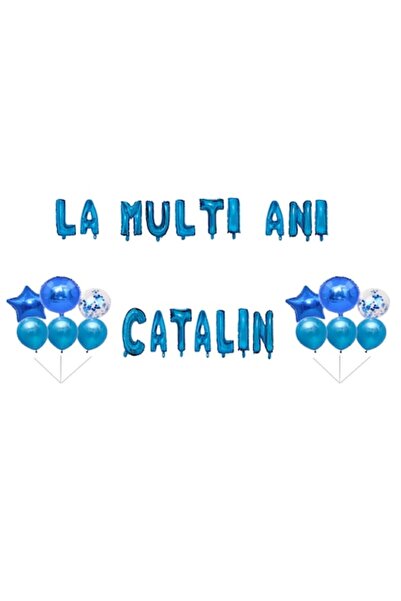 OEM Set Baloane La multi ani Catalin, Cake topper, Albastru, 35 Buc