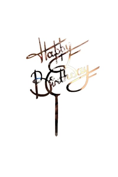 OEM Topper pentru tort La multi ani, Rosegold, 13cm