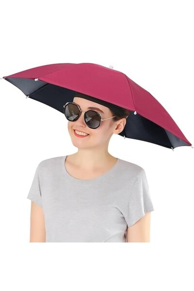 FONIX Umbrelă tip cap UmbrellaGo hands-free, roșie