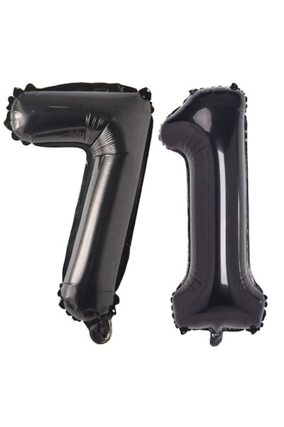 OEM Set 2 baloane folie, ESB, Negru, aniversare 71 ani, 100 cm