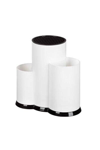 OEM Suport cutite si ustensile bucatarie, plastic, alb, 23x12x22 cm