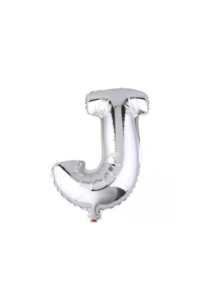 OEM Balon folie litera J, ESB, 35 cm, argintiu