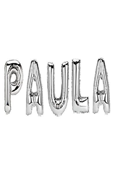 OEM Set baloane cu litere „Paula”, argintii, 40 cm