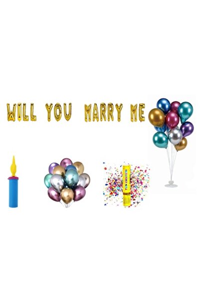 OEM Set de baloane „Te căsătorești cu mine”, cadou pentru decor tort, 75 buc,...