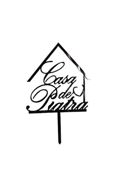 OEM Cake topper Casa De Piatra, Pentru Nunta, Negru, 13cm