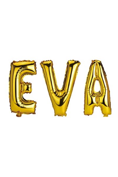 OEM Set baloane cu literă nume Eva, aurii, 40 cm