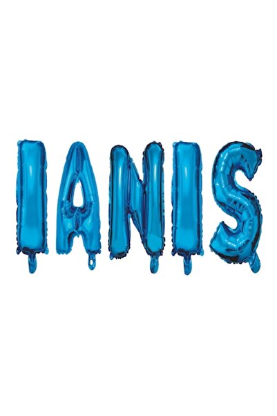 OEM Set de baloane cu litere „Ianis”, albastre, Wili Topper Rom, 40 cm