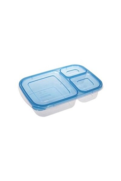 OEM Transparent Food Container with 3 Compartments & Ciel Lid 1.15L