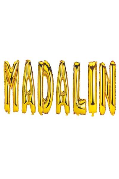 OEM Set Baloane Litere Nume Madalin, Auriu, 40Cm