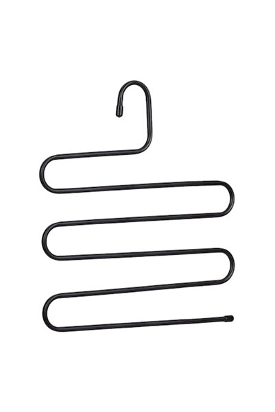 OEM Κρεμάστρα παντελονιών, Μαύρη, Μεταλλική, 5 υποδοχές, 34x35,5 cm