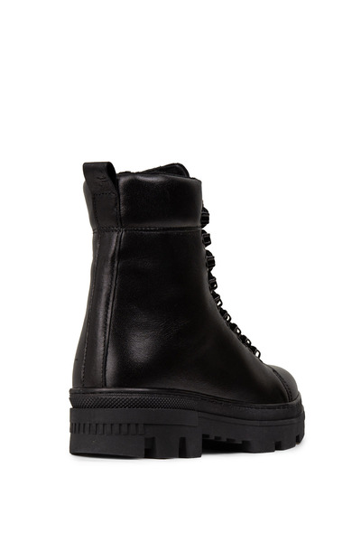 Deery Γυναικείες μαύρες μπότες από γνήσιο δέρμα με φερμουάρ