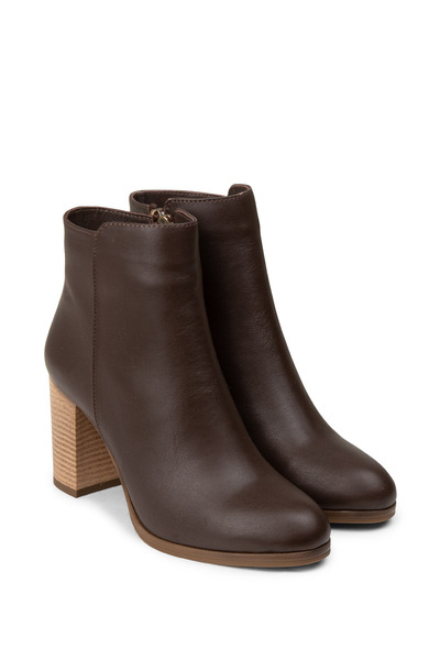 Deery Kadın Hakiki Deri Kahverengi Fermuarlı Bot