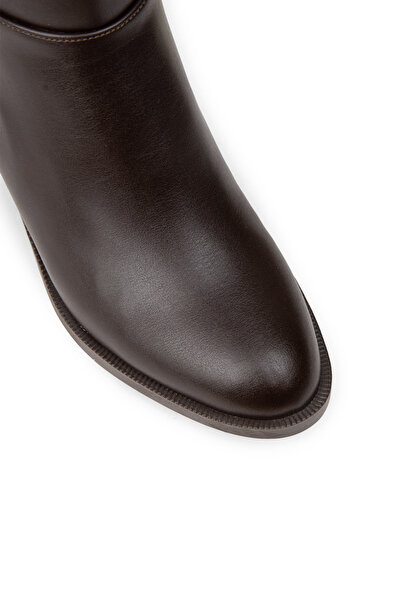 Deery Γυναικείες μπότες καφέ με φερμουάρ