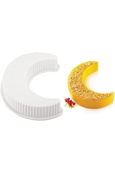 The Bros 3D Moon Shape Silicone Cake Mold, Crescent & Moon Pan for Baking, Ch...