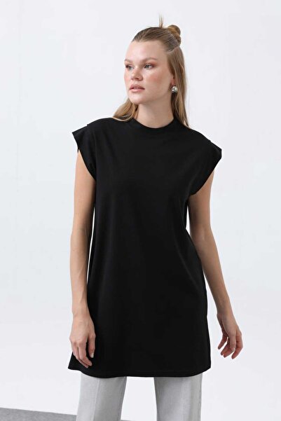 Puane Women's Crew Neck Sleeveless Tok Fabric Oversize Tunic Undershirt