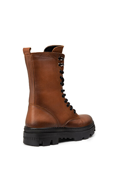 Deery Γυναικείες μπότες vintage από γνήσιο δέρμα σε χρώμα καφέ