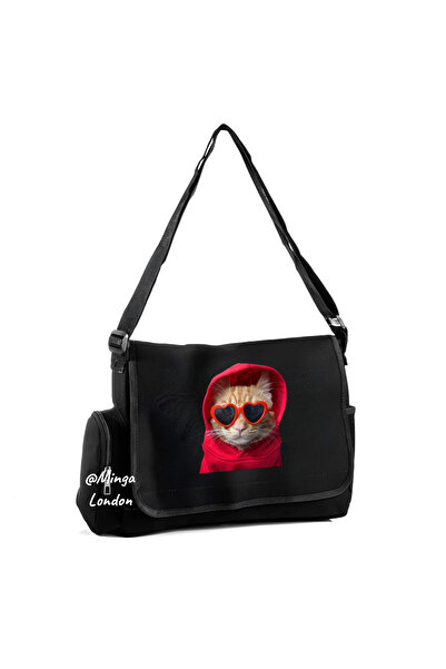 Minga London Crna Crvena Sa kapuljačom Sa džepovima Poštarska torba -Minga Lo...