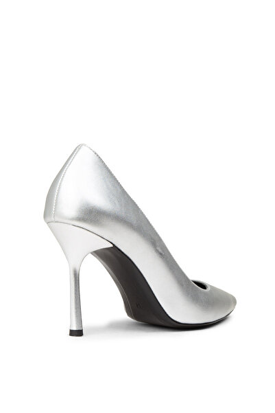 Deery Pantofi cu toc stiletto de culoare argintie pentru femei