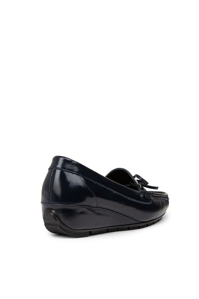 Deery Жіночі шкіряні черевики з підборами та підкладкою синього кольору