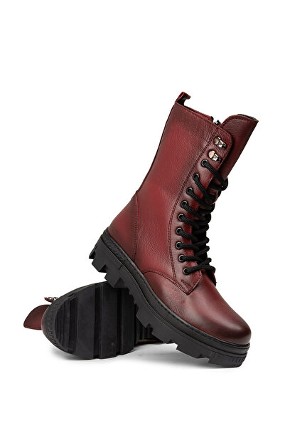 Deery Kadın Bordo Hakiki Deri Postal Bot