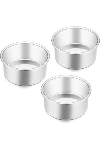 The Bros مجموعة قوالب كيك صغيرة مقاس 4 بوصات مكونة من 3 قوالب صغيرة مستديرة م...