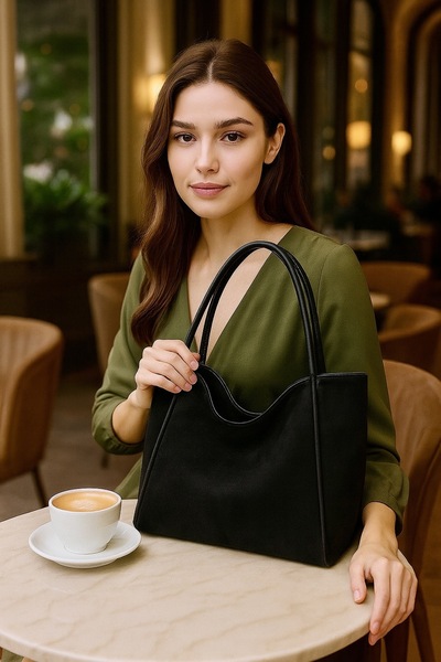 ESTUTE Luxury Suede Shoulder and Casual Tote Bag