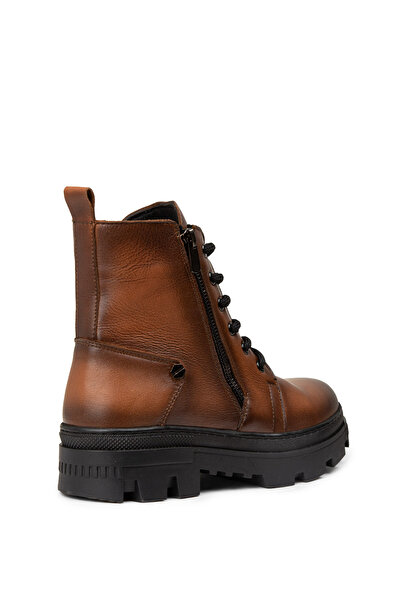 Deery Γυναικείες μπότες vintage από γνήσιο δέρμα σε μαύρο χρώμα