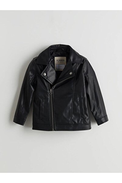 LC Waikiki Uzun Kollu Erkek Çocuk Deri Görünümlü Ceket (W5)