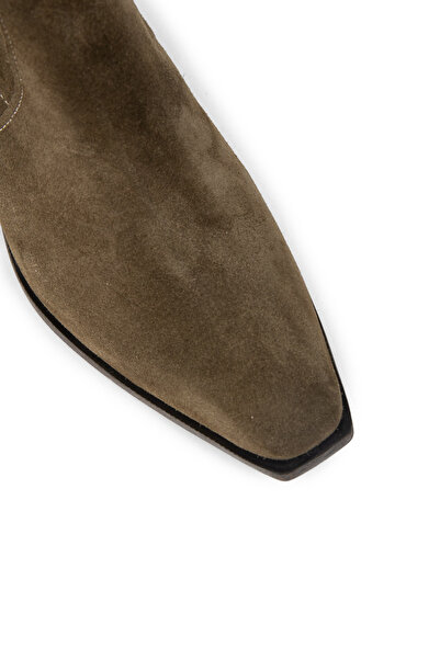 Deery Women's Genuine Suede Khaki Western Boots