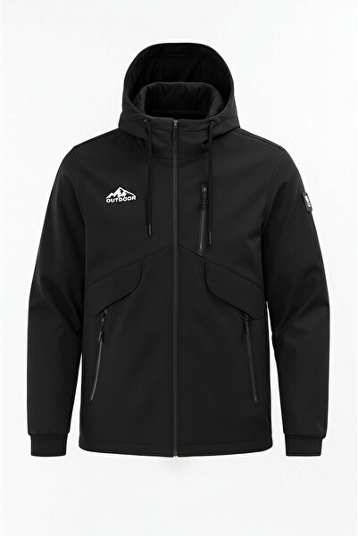 SİVAİST Palton negru pentru băiat, cu glugă, hidrofug, pentru exterior – rezi...