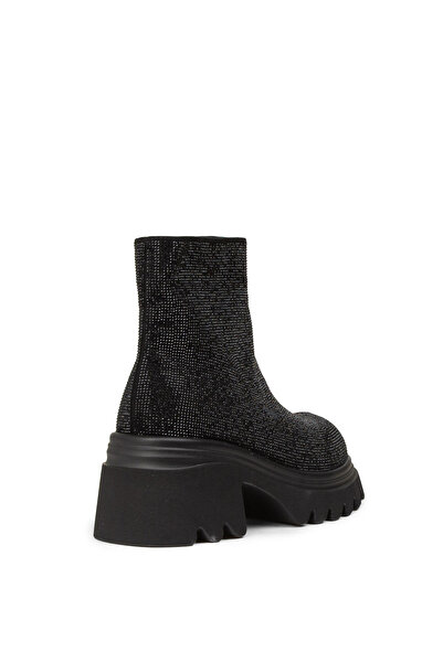 Deery Kadın Siyah Taşlı Fermuarlı Bot