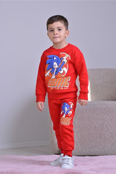 Yağmur Giyim PJK3İ Σετ αθλητικής φόρμας για αγόρια με σχέδιο Sonic, 3 κλωστές, 100% βαμβάκι, ηλικία 3-10 ετών 8260
