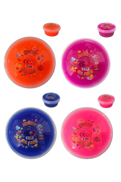 Oyunsal سلايم أزرق - وردي - برتقالي - سلايم حلو بنكهة الكرز - 4 قطع سلايم منف...