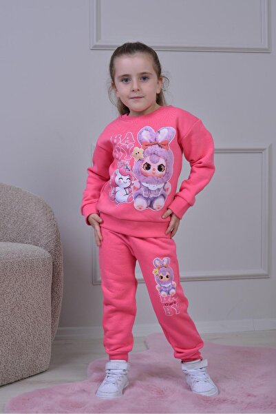 Yağmur Giyim PJK3İ Σετ αθλητική φόρμα για κορίτσια με σχέδιο 3 κλωστών, 100% βαμβάκι, ηλικία 3-10 ετών 8247