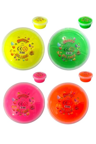 Oyunsal سلايم وردي - برتقالي - أصفر - أخضر سلايم حلو - 4 قطع سلايم منفوش بألو...