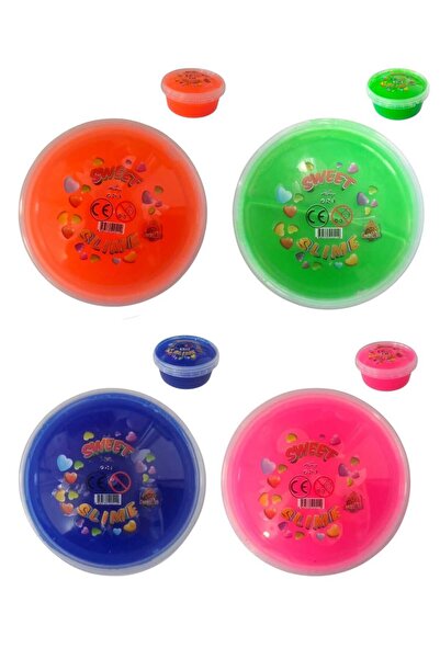 Oyunsal سلايم أزرق - وردي - برتقالي - أخضر سلايم حلو - 4 قطع سلايم منفوش بألو...