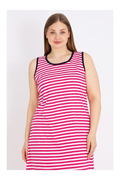 LC Waikiki Dámské 100% bavlněné šaty s proužkovaným vzorem