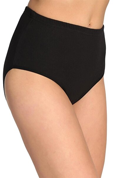 Nana & Mayka Moda Chiloți pentru femei, negri, din bumbac 100%, cu talie înaltă, elastic, 6 piese, 922