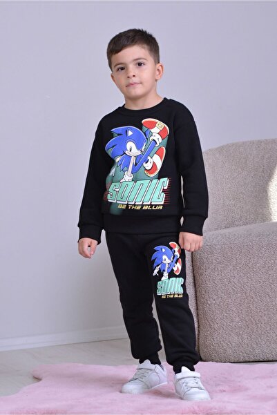 Yağmur Giyim Σετ αθλητικής φόρμας για αγόρια με σχέδιο Sonic, 3 κλωστές, 100% βαμβάκι, ηλικίας 3-10 ετών 8260