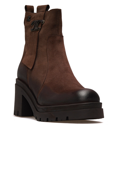 Venüs Γυναικείες μπότες καθημερινά με τακούνι από γνήσιο δέρμα 25k 2351311k Z Mink Nubuck