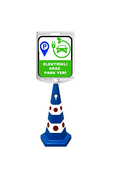 Hayat Trafik Elektrikli Araç Park Yeri Çift Taraf Baskı Mavi Ultra Kedi Gözlü...