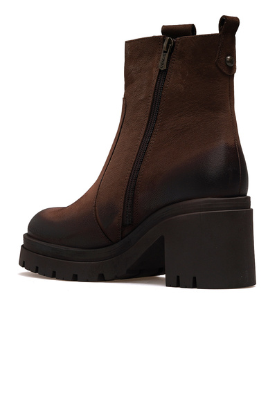 Venüs Γυναικείες μπότες καθημερινά με τακούνι από γνήσιο δέρμα 25k 2351311k Z Mink Nubuck