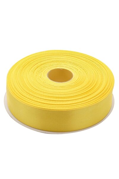 Creativ Deco Plus Panglică de satin 2,5 cm lățime, culoare galbenă, rolă 22 m