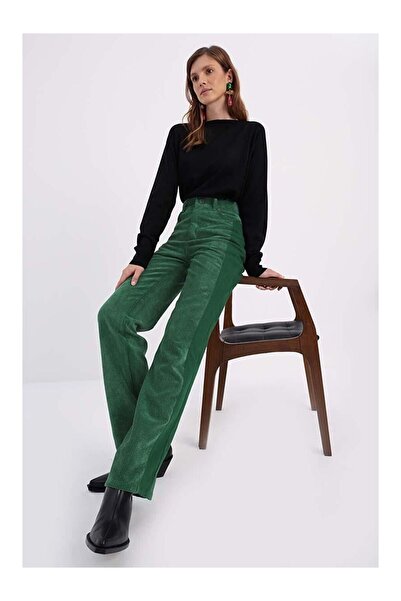 LC Waikiki Yeşil-Kumaş Mixli Pantolon