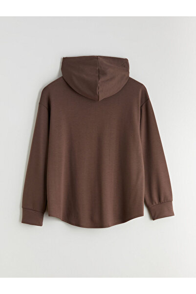 LC Waikiki Kapüşonlu Oversize Kadın Fermuarlı Sweatshirt