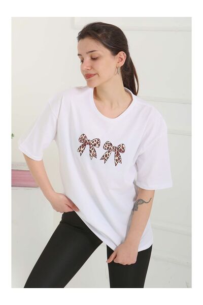 LC Waikiki Tricou cu mânecă scurtă cu imprimeu Kurdale alb - 27120