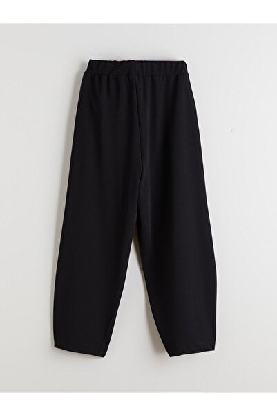 LC Waikiki Siyah Beli Lastikli Kadın Pantolon